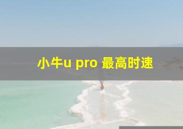 小牛u pro 最高时速